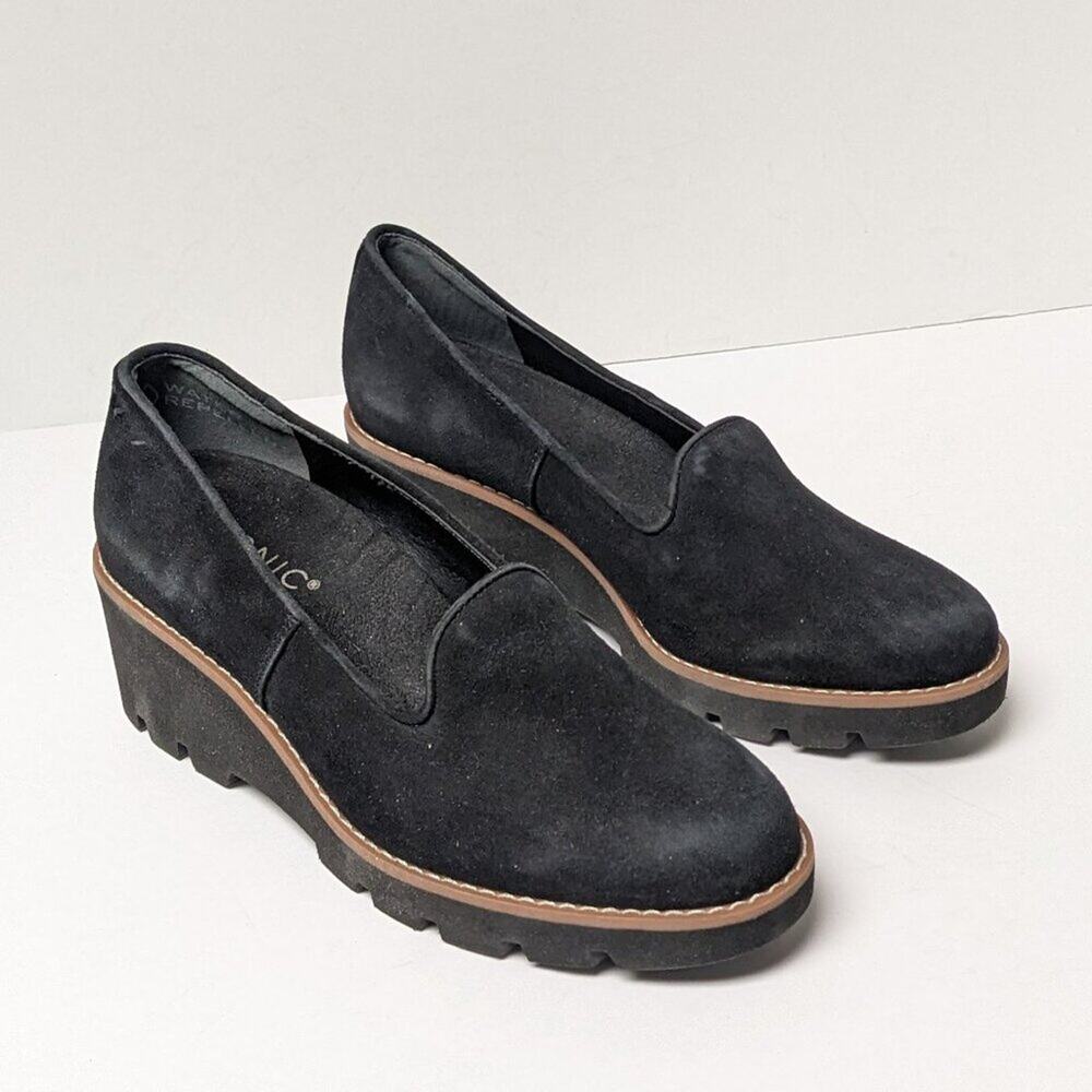 Vionic Willa Wedge Loafers, Black, Women's 6